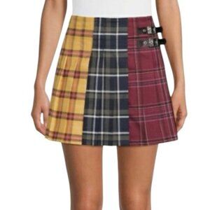 No Boundaries Multicolor Preppy Pleated Plaid Skirt .Juniors Size Medium